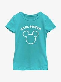 Disney Mickey Mouse Cool Sister Outline Youth Girls T-Shirt