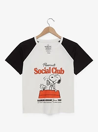 Peanuts Snoopy & Woodstock Social Club Women's Raglan Baby Tee - BoxLunch Exclusive