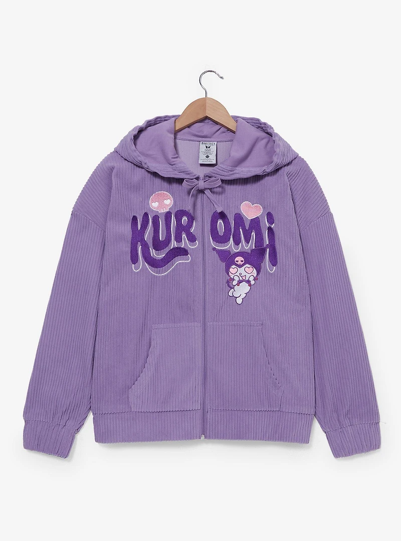 Sanrio Kuromi Corduroy Zippered Women's Hoodie - BoxLunch Exclusive