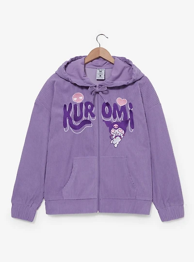 Sanrio Kuromi Corduroy Zippered Women's Hoodie - BoxLunch Exclusive