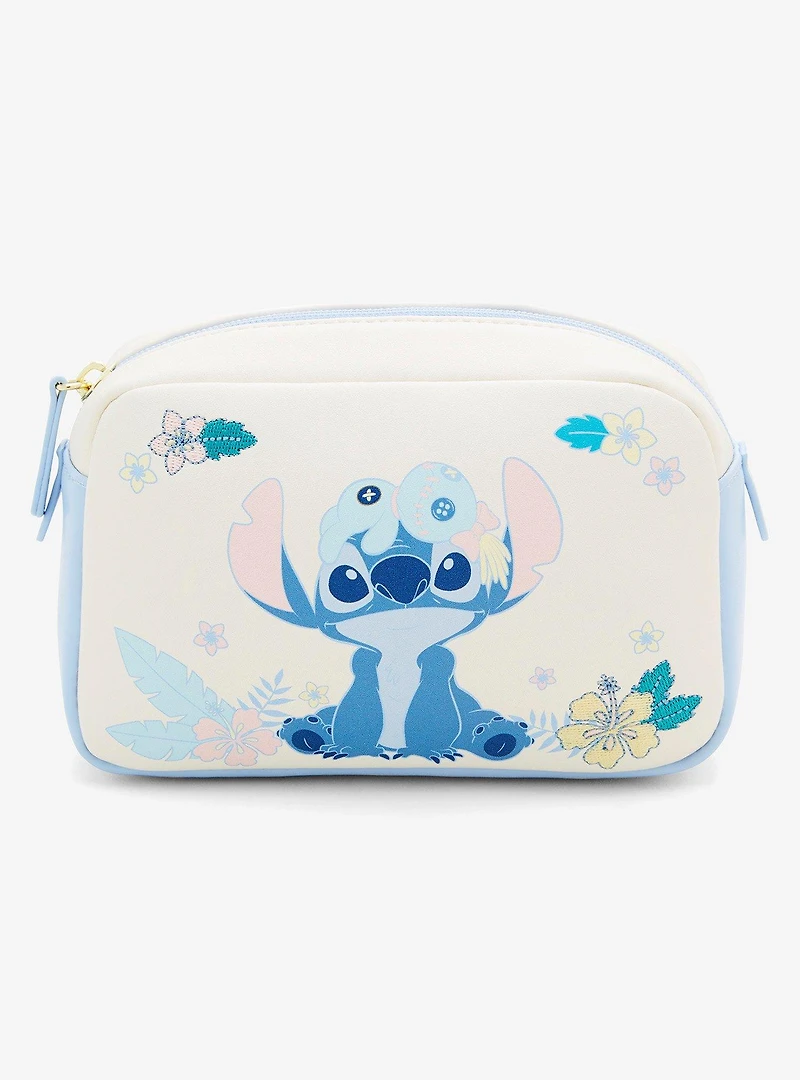 Loungefly Disney Lilo & Stitch Floral Scrump & Stitch Cosmetic Bag