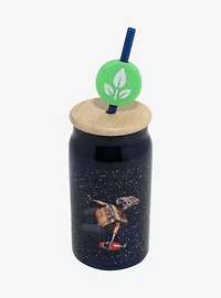 Disney Pixar WALL-E EVE & WALL-E Stars Glass Cup with Straw - BoxLunch Exclusive