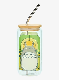 Studio Ghibli® My Neighbor Totoro Stained Glass Totoro Portrait Glass Tumbler with Straw - BoxLunch Exclusive