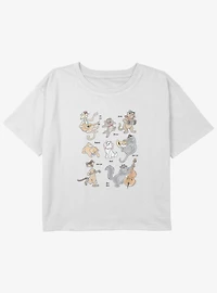 Disney The Aristocats Group Characters Youth Girls Boxy Crop T-Shirt