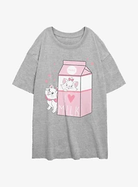 Disney The Aristocats Marie Milk Carton Womens Oversized T-Shirt