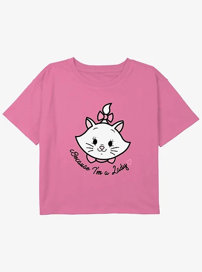 Disney The Aristocats Because Im A Lady Youth Girls Boxy Crop T-Shirt