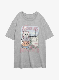 Disney The Aristocats Bonjour Kitten Poster Womens Oversized T-Shirt