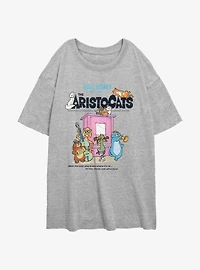 Disney The Aristocats Classic Poster Womens Oversized T-Shirt