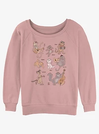 Disney The Aristocats Group Characters Womens Slouchy Sweatshirt