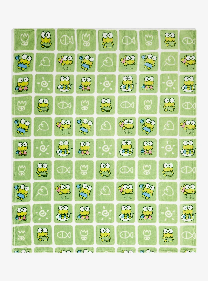 Sanrio Keroppi Multi-Portrait Grid Fleece Throw - BoxLunch Exclusive
