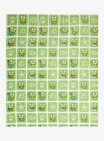 Sanrio Keroppi Multi-Portrait Grid Fleece Throw - BoxLunch Exclusive