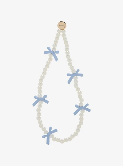 Sonix Blue Bow Beaded Phone Charm