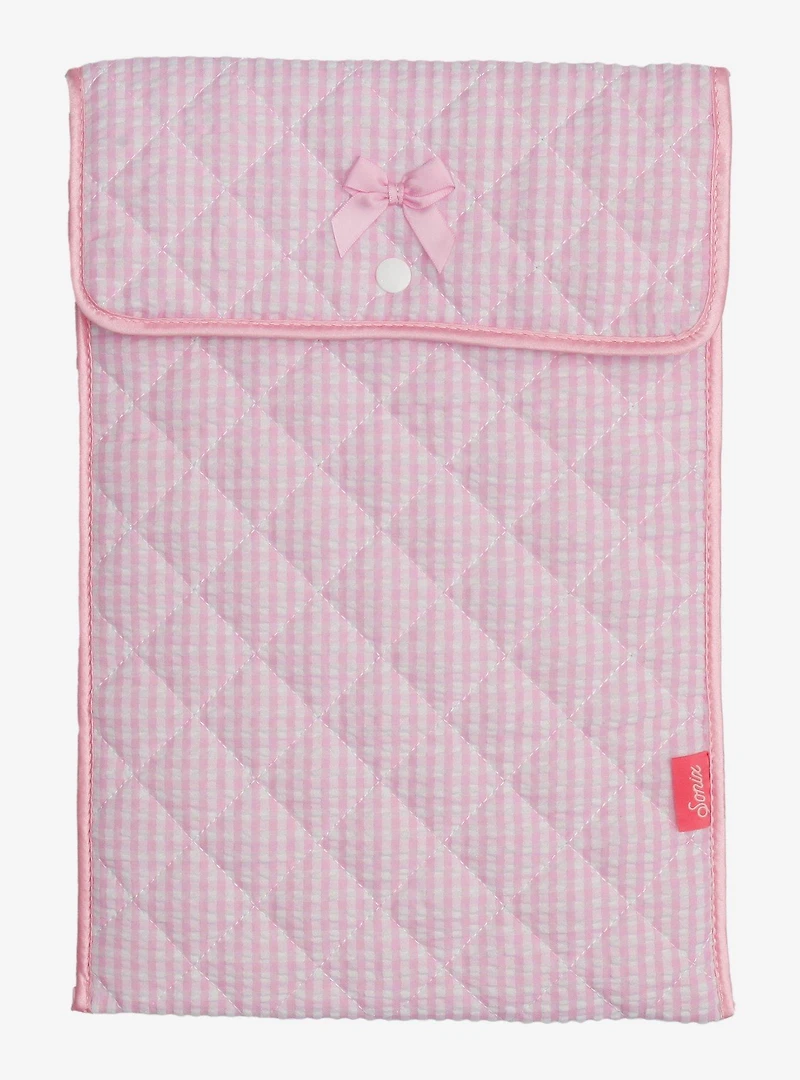 Sonix Pink Gingham Quilted Laptop Sleeve