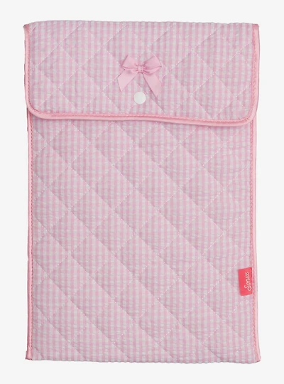 Sonix Pink Gingham Quilted Laptop Sleeve