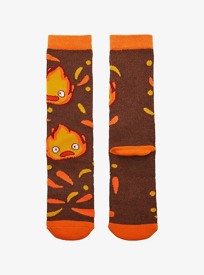 Studio Ghibli® Howl's Moving Castle Calcifer Allover Print Crew Socks - BoxLunch Exclusive