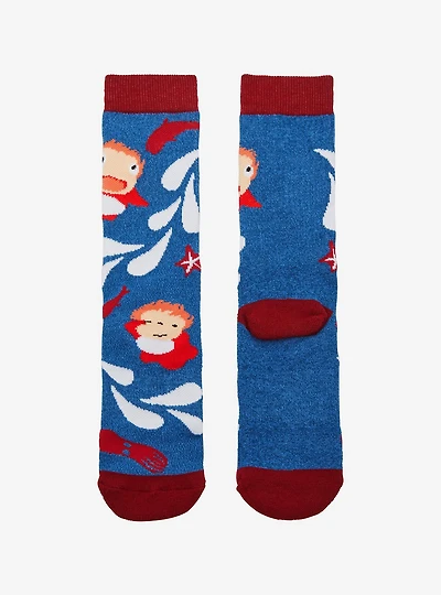 Studio Ghibli® Ponyo Sea Creatures Allover Print Crew Socks - BoxLunch Exclusive