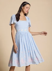 Disney The Aristocats Marie Embroidered Midi Dress