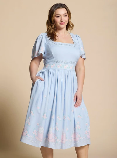 Disney The Aristocats Marie Embroidered Plus Midi Dress