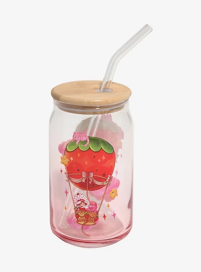 Strawberry Shortcake x Care Bears Hot Air Balloon Glass Tumbler with Straw