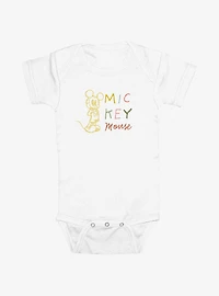 Disney Mickey Mouse Doodle Drawing Infant Bodysuit