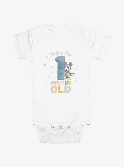 Disney Mickey Mouse Today Im 1 Months Old Infant Bodysuit