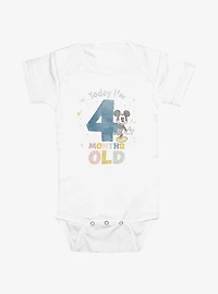 Disney Mickey Mouse Today Im 4 Months Old Infant Bodysuit