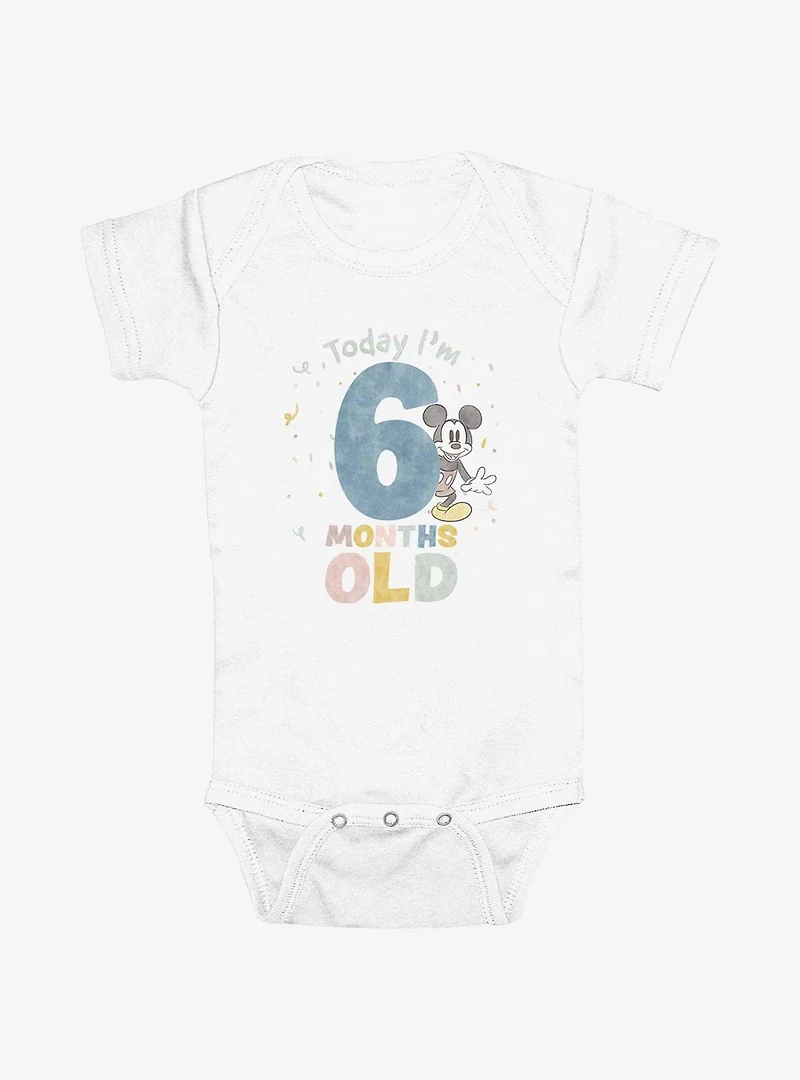 Disney Mickey Mouse Today Im 6 Months Old Infant Bodysuit