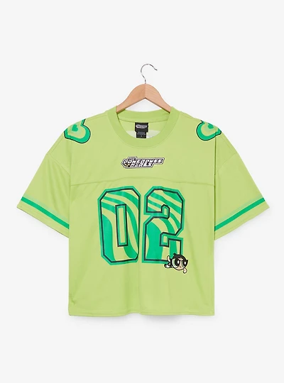The Powerpuff Girls Buttercup Women's Cropped Plus Football Jersey — BoxLunch Exclusive