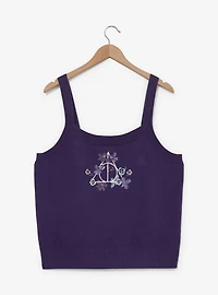 Harry Potter Deathly Hallows Floral Women's Plus Knit Tank - BoxLunch Exclusive