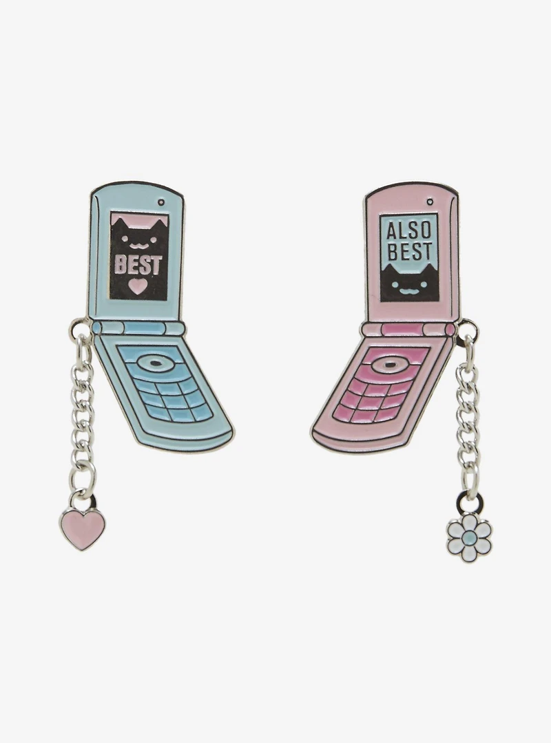 BFFs 4 Eva Cat Phones Bestie Enamel Pin Set