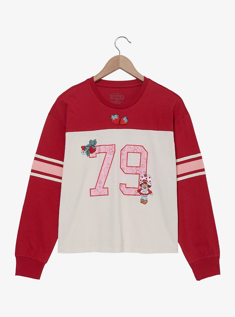Strawberry Shortcake Women's Long Sleeve Football T-Shirt - BoxLunch Exclusive