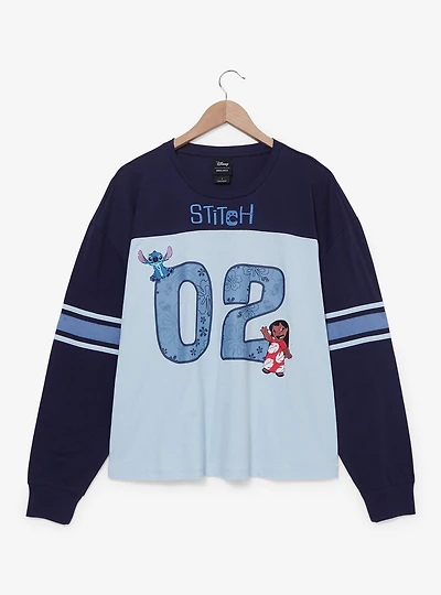 Disney Lilo & Stitch Women's Plus Long Sleeve Football Jersey - BoxLunch Exclusive