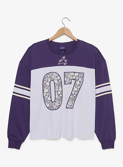 Harry Potter Deathly Hallows Women's Plus Long Sleeve Football T-Shirt — BoxLunch Exclusive