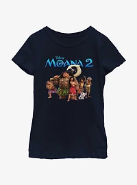 Disney Moana 2 Adventure Group Youth Girls T-Shirt