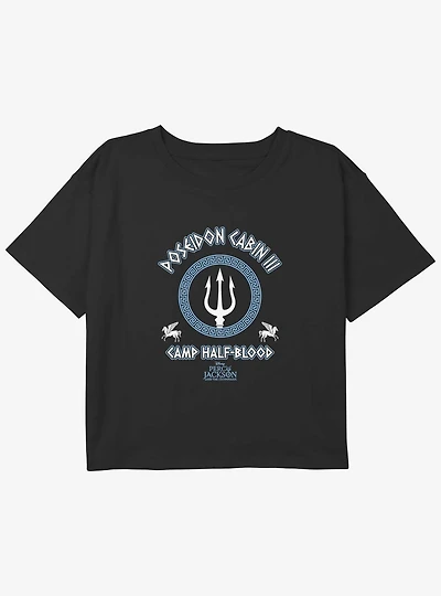 Disney Percy Jackson And The Olympians Poseidon Cabin Youth Girls Boxy Crop T-Shirt