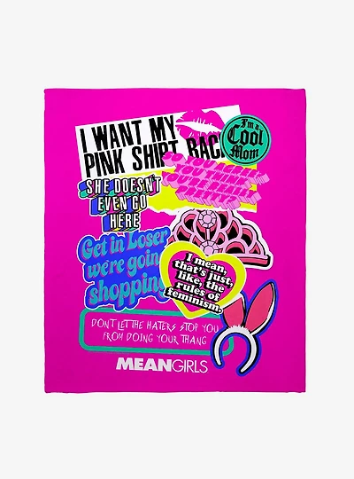 Mean Girls Quote Collage Throw Blanket