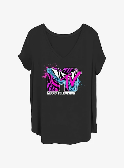 MTV Zebra Splatter Womens T-Shirt Plus
