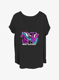 MTV Zebra Splatter Womens T-Shirt Plus