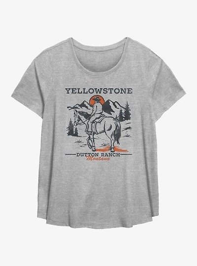 Yellowstone Dutton Ranch Sunset Womens T-Shirt Plus