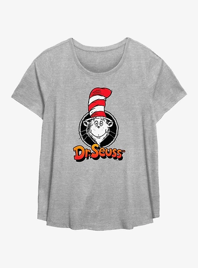 Dr. Seuss Cat Circle Womens T-Shirt Plus