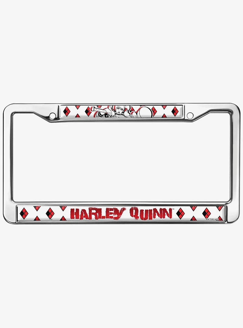 DC Comics Harley Quinn Diamonds Metal License Plate Frame