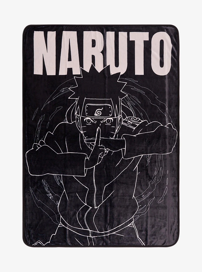 Naruto Shippuden Black and White Throw — BoxLunch Exclusive