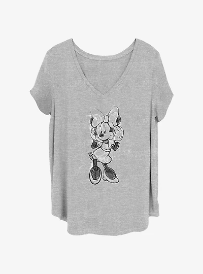 Disney Minnie Mouse Sketchy Womens T-Shirt Plus