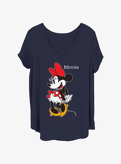 Disney Minnie Mouse Cute Pose Womens T-Shirt Plus