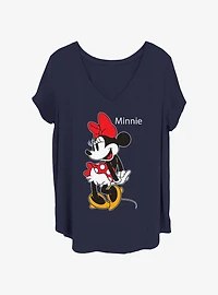 Disney Minnie Mouse Cute Pose Womens T-Shirt Plus