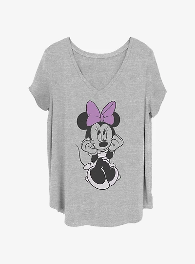 Disney Minnie Mouse Cute Sitting Pose Womens T-Shirt Plus