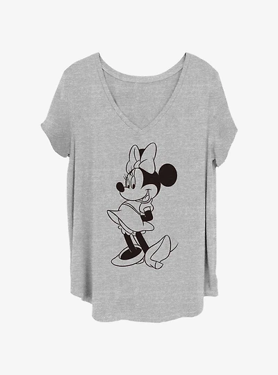 Disney Minnie Mouse Outline Pose Womens T-Shirt Plus
