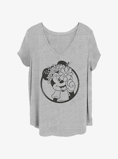 Disney Minnie Mouse Flowers Womens T-Shirt Plus