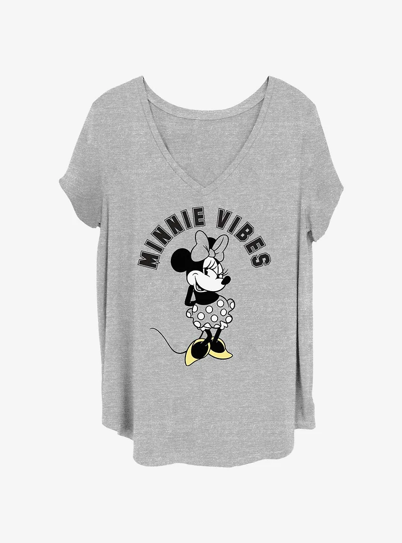 Disney Minnie Mouse Vibes Womens T-Shirt Plus
