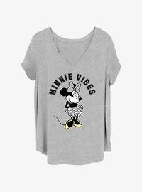 Disney Minnie Mouse Vibes Womens T-Shirt Plus